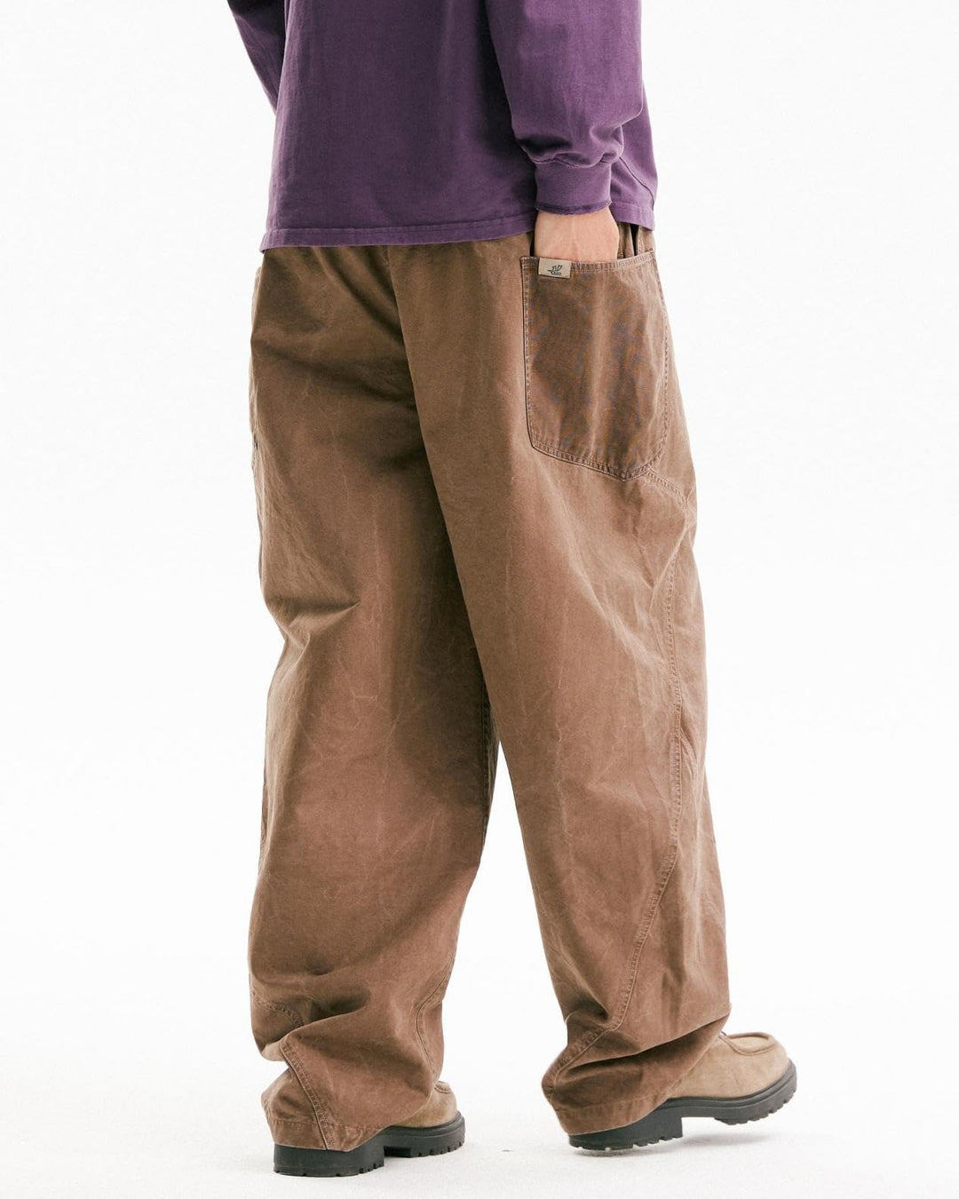 BLACKARMADA Vintage Curved Cargo Pants – Men & Women, Cotton, Adjustable Waist, Casual Workwear