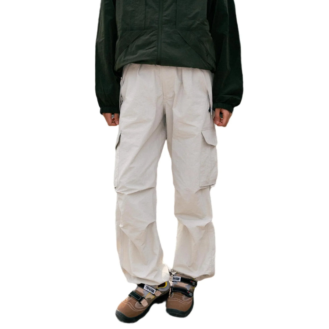 BLACKARMADA Unisex Parachute Cargo Pants ¨CQuick Dry Joggers Lightweight Waterproof Baggy Hiking & Work Pants for Men & Women
