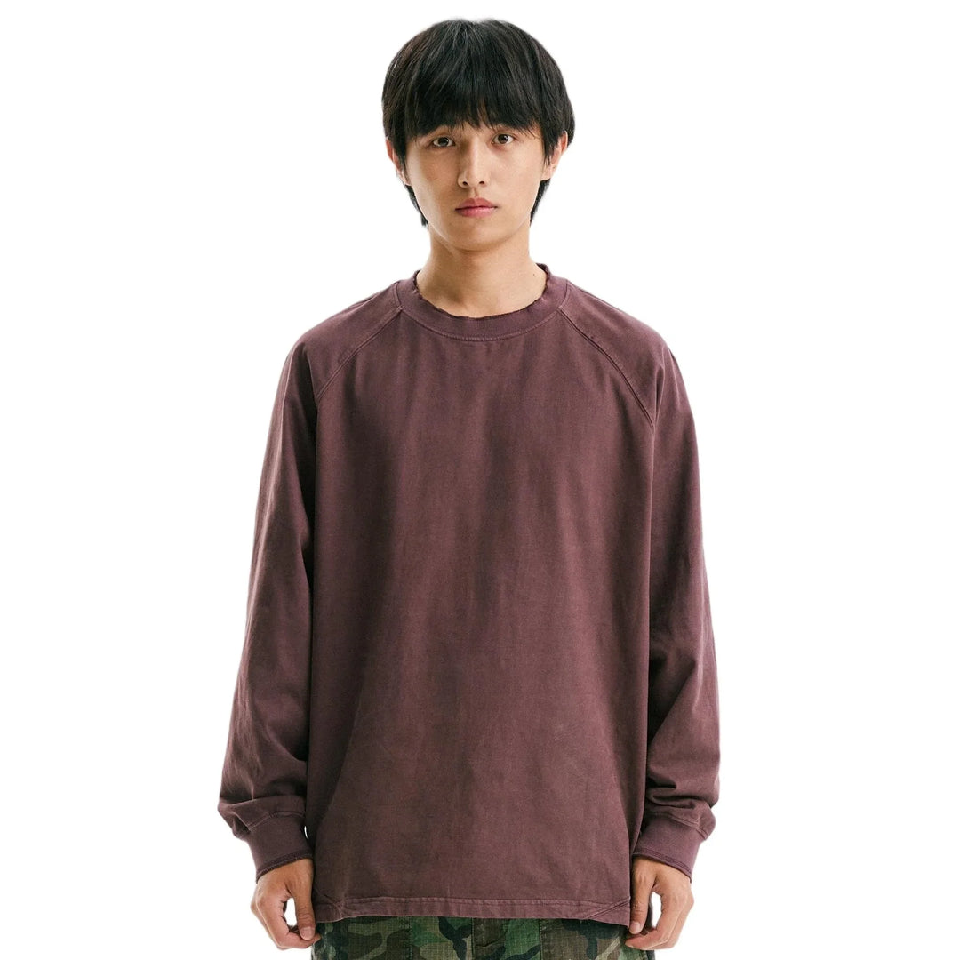 BLACKARMADA Vintage Washed Unisex Long Sleeve Tee | Relaxed Fit Cotton Shirt