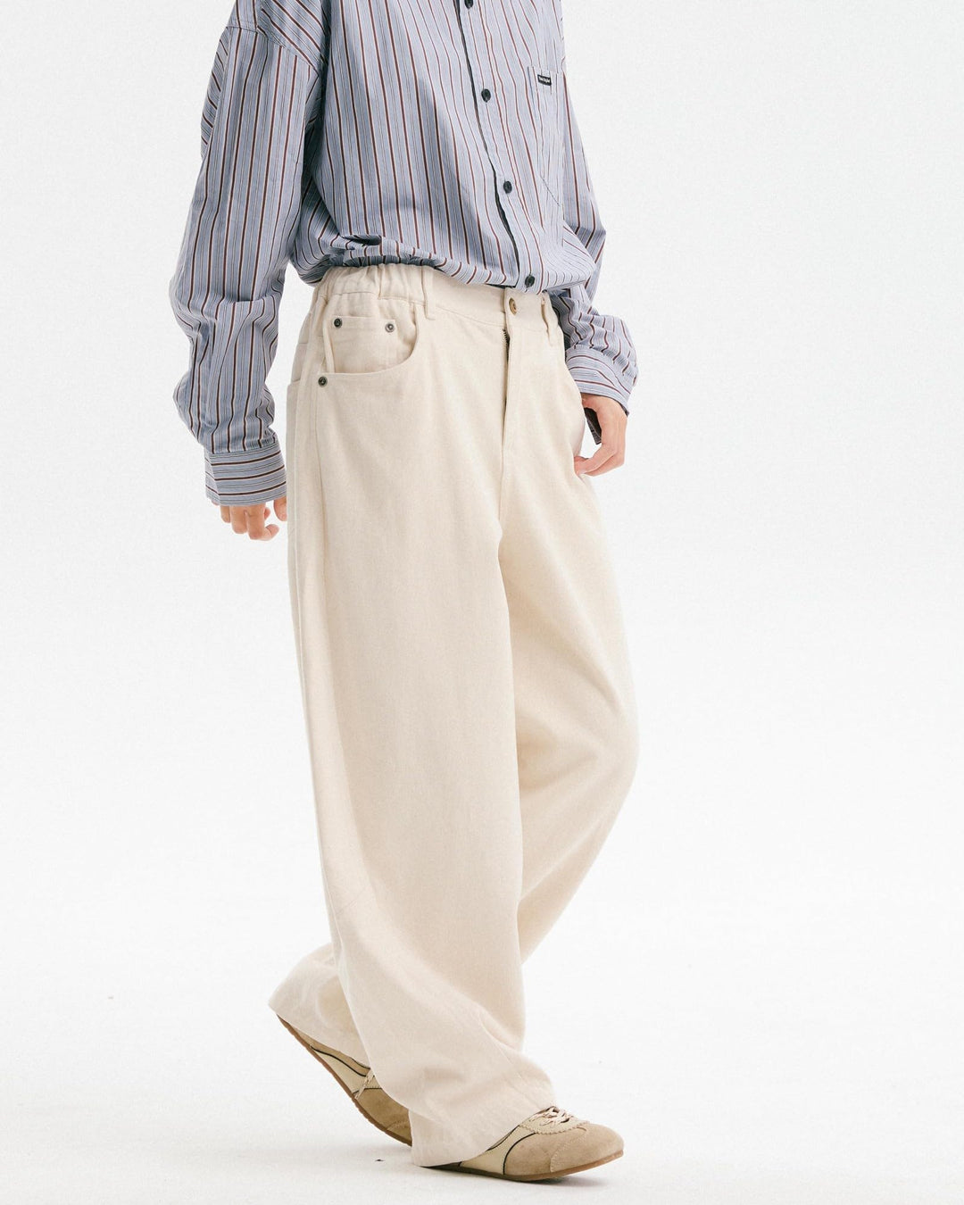 BLACKARMADA Vintage Curved-Leg 5-Pocket Pants for Men & Women, Retro Workwear Trousers