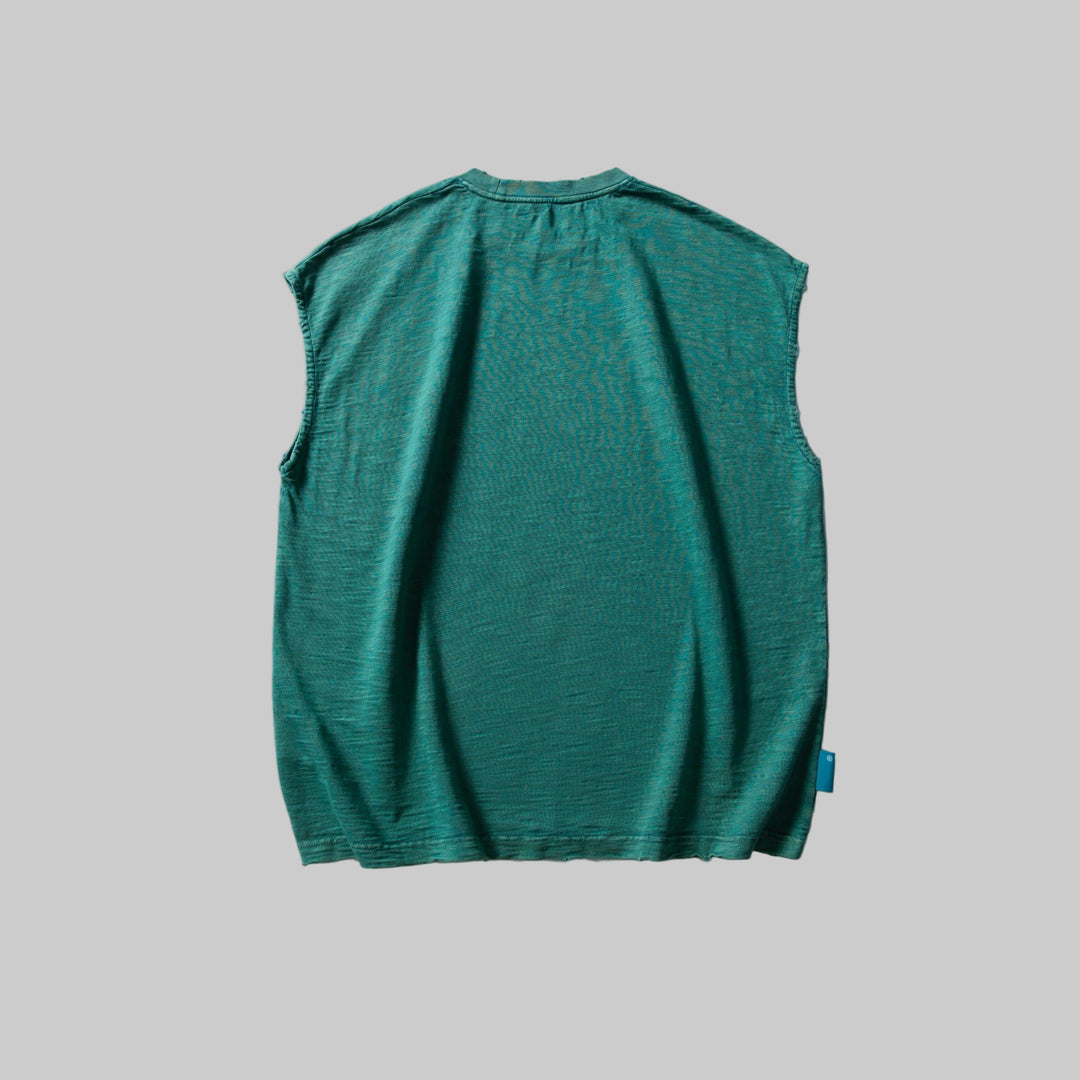 BLACKARMADA Unisex Vintage Sleeveless Tee | 100% Cotton Stone-Washed Oversized Shirt