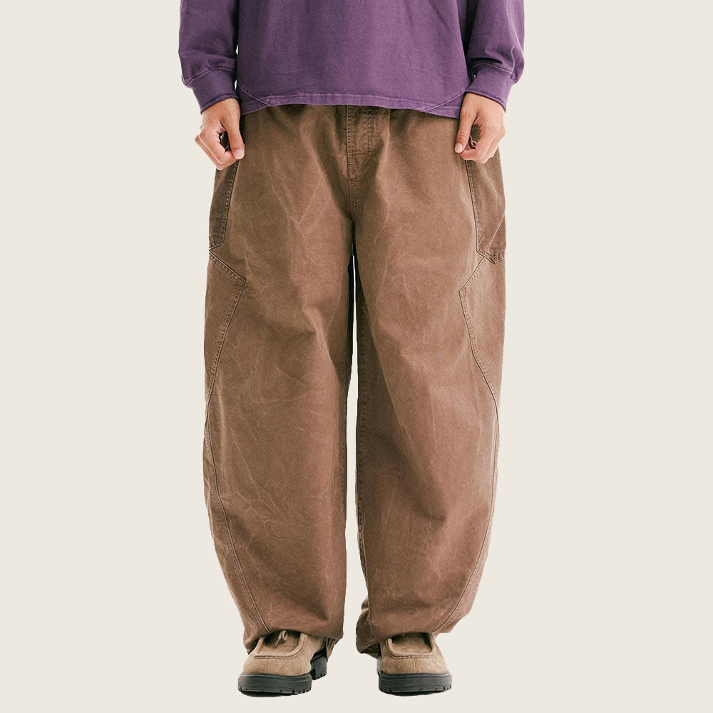 BLACKARMADA Vintage Curved Cargo Pants – Men & Women, Cotton, Adjustable Waist, Casual Workwear