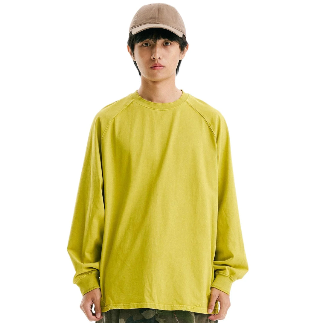 BLACKARMADA Vintage Washed Unisex Long Sleeve Tee | Relaxed Fit Cotton Shirt