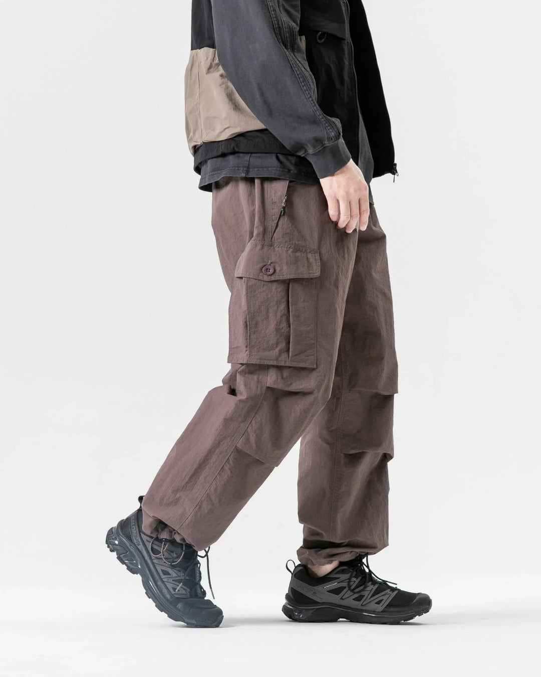 BLACKARMADA Unisex Parachute Cargo Pants ¨CQuick Dry Joggers Lightweight Waterproof Baggy Hiking & Work Pants for Men & Women