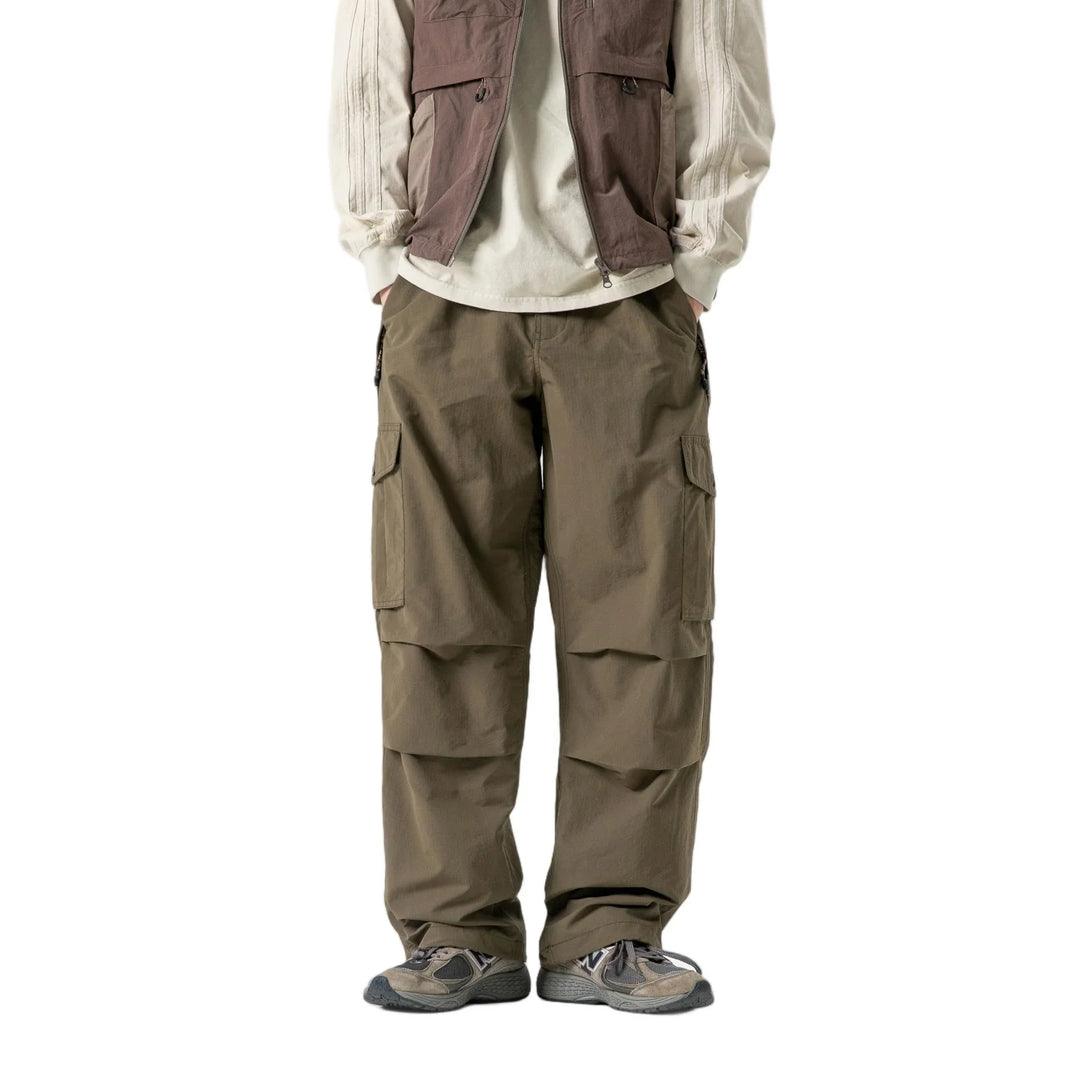 BLACKARMADA Unisex Parachute Cargo Pants ¨CQuick Dry Joggers Lightweight Waterproof Baggy Hiking & Work Pants for Men & Women