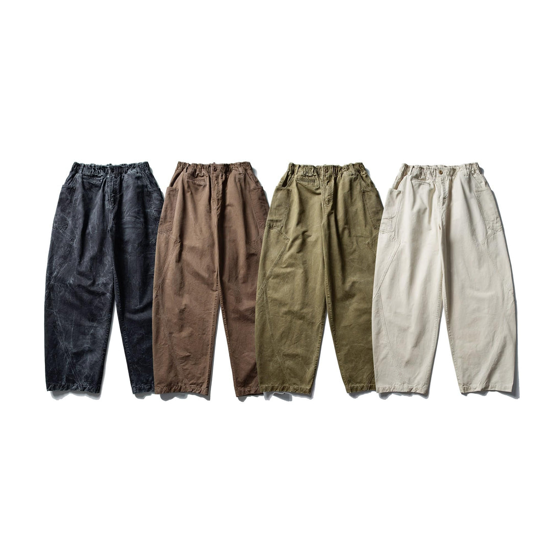 BLACKARMADA Vintage Curved Cargo Pants – Men & Women, Cotton, Adjustable Waist, Casual Workwear