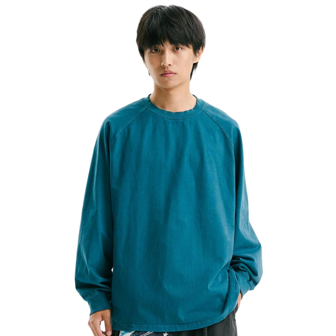BLACKARMADA Vintage Washed Unisex Long Sleeve Tee | Relaxed Fit Cotton Shirt