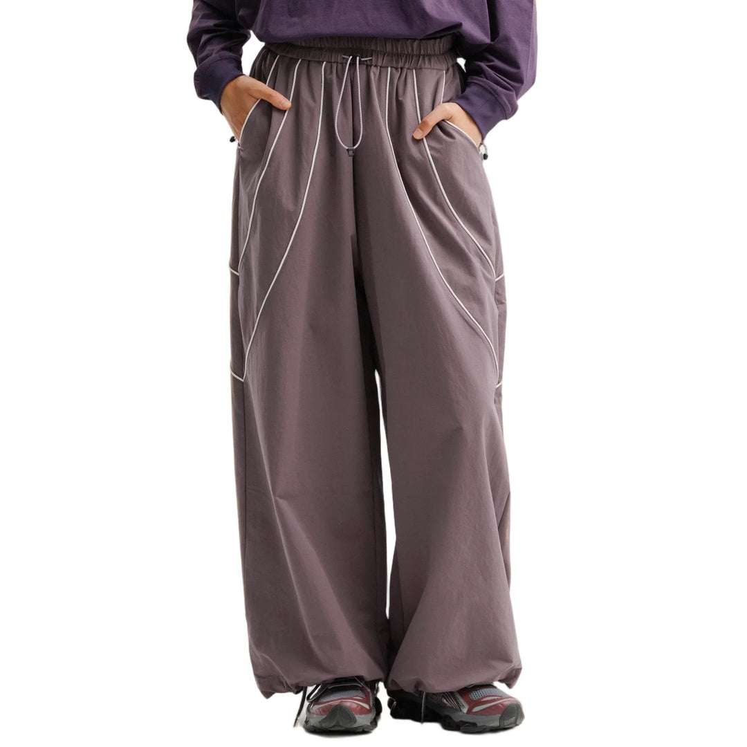 BLACKARMADA Lightweight Techwear Parachute Pants | Windproof & Waterproof Hiking Trousers for Outdoor Adventure