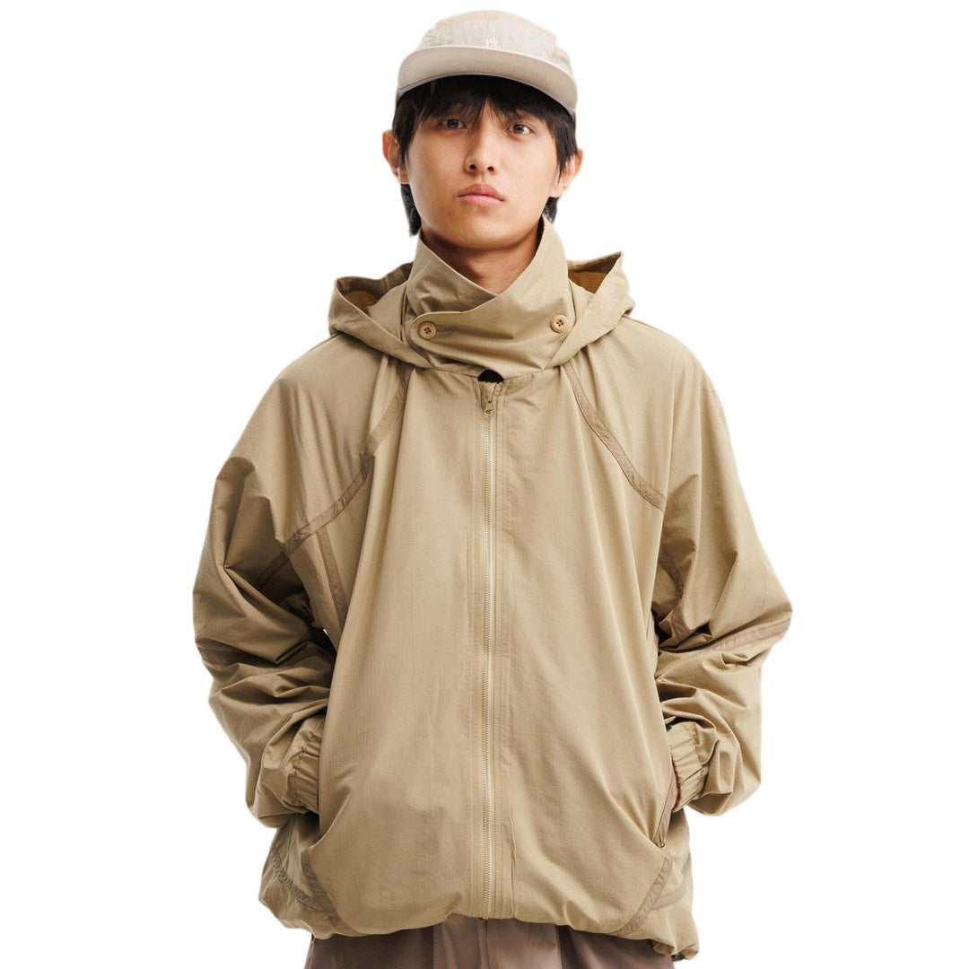 BLACKARMADA Lightweight Waterproof Hiking Jacket for Men & Women with Multi-Style Collar, Windproof Outdoor Shell