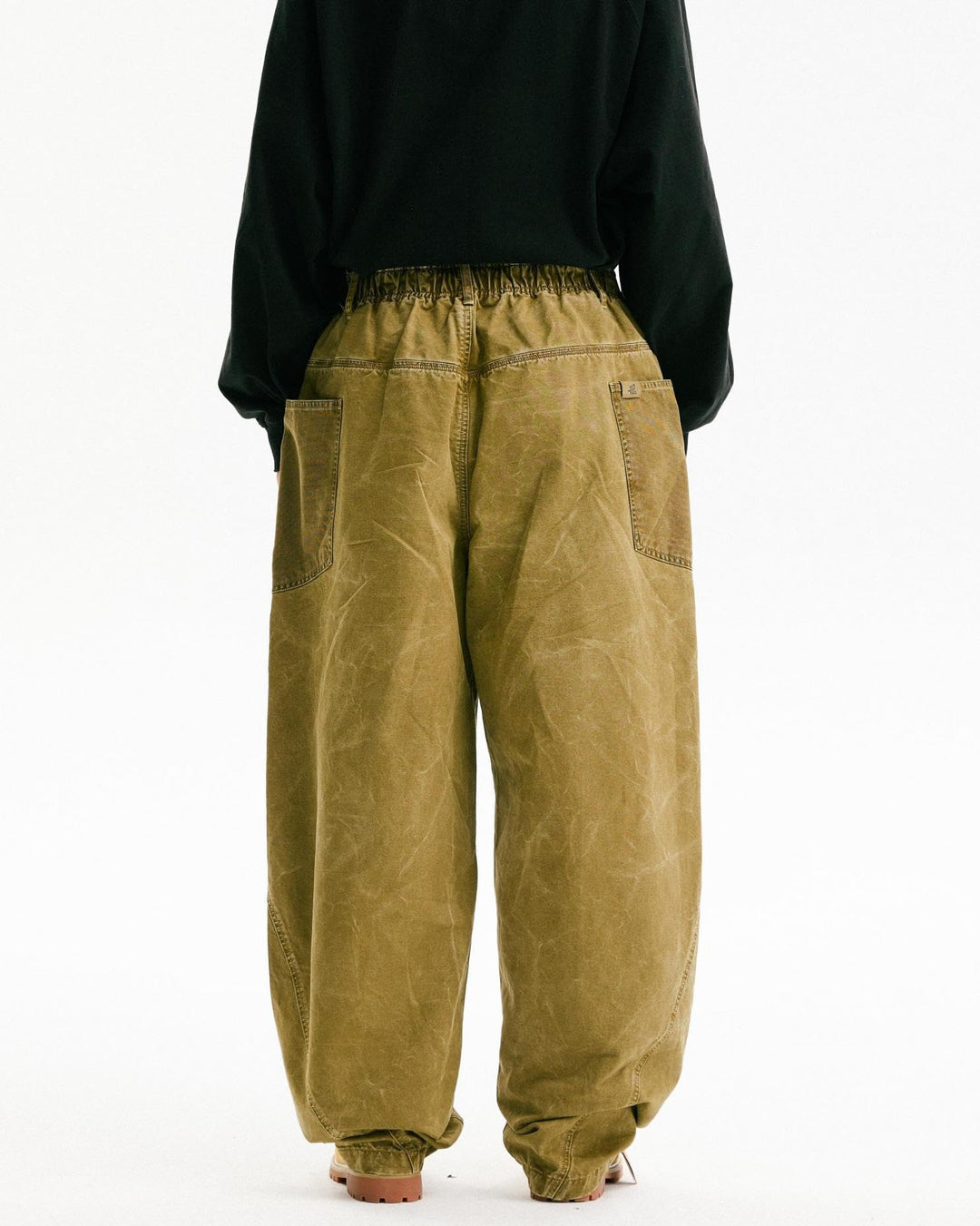 BLACKARMADA Vintage Curved Cargo Pants – Men & Women, Cotton, Adjustable Waist, Casual Workwear