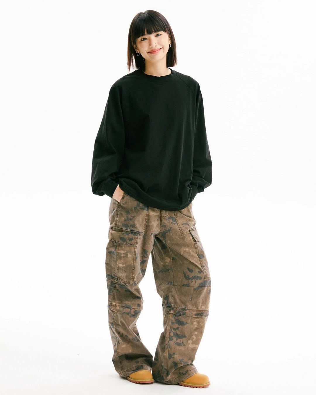 BLACKARMADA Vintage Washed Unisex Long Sleeve Tee | Relaxed Fit Cotton Shirt
