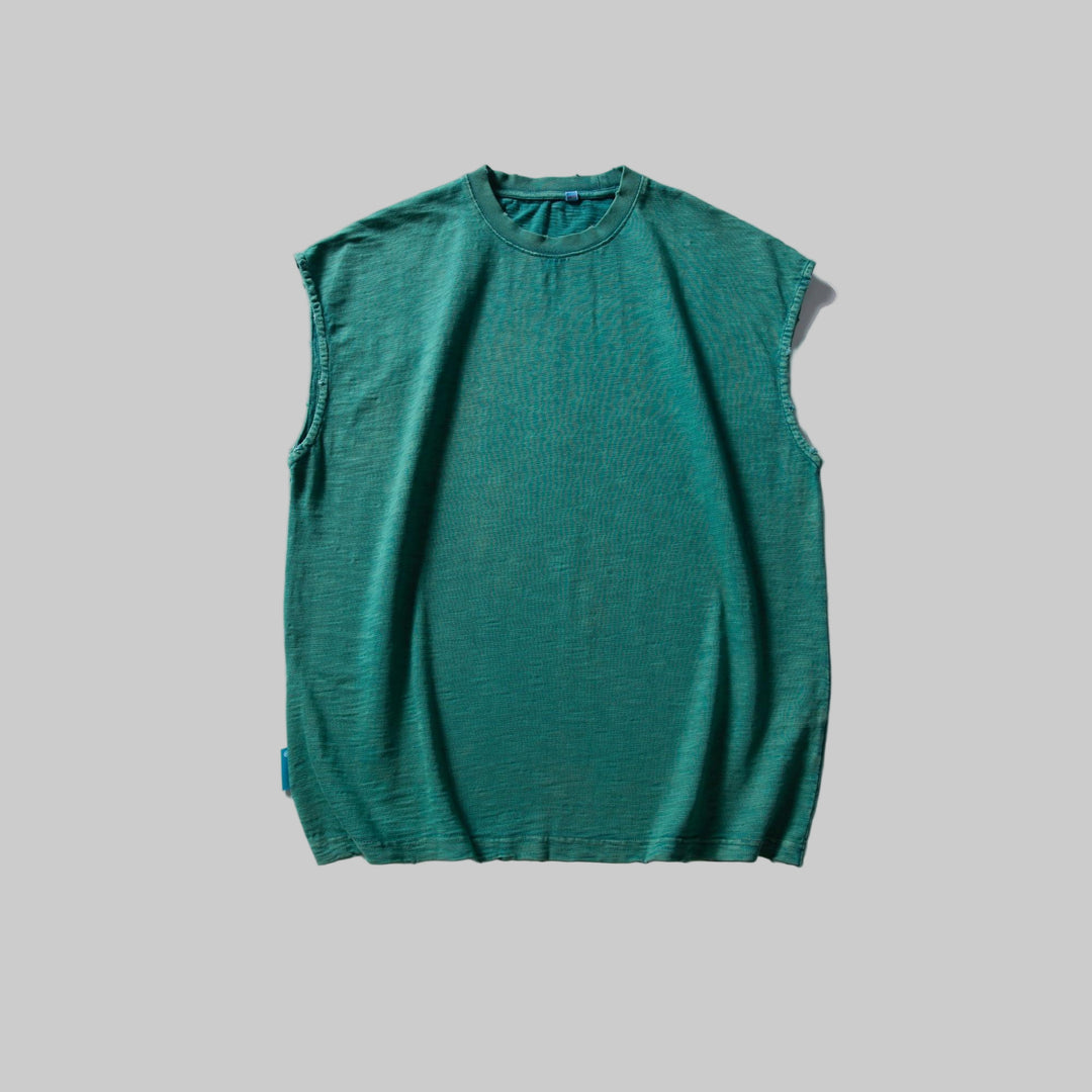 BLACKARMADA Unisex Vintage Sleeveless Tee | 100% Cotton Stone-Washed Oversized Shirt