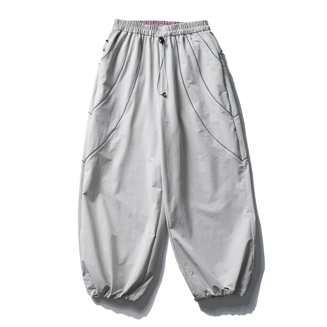 BLACKARMADA Lightweight Techwear Parachute Pants | Windproof & Waterproof Hiking Trousers for Outdoor Adventure