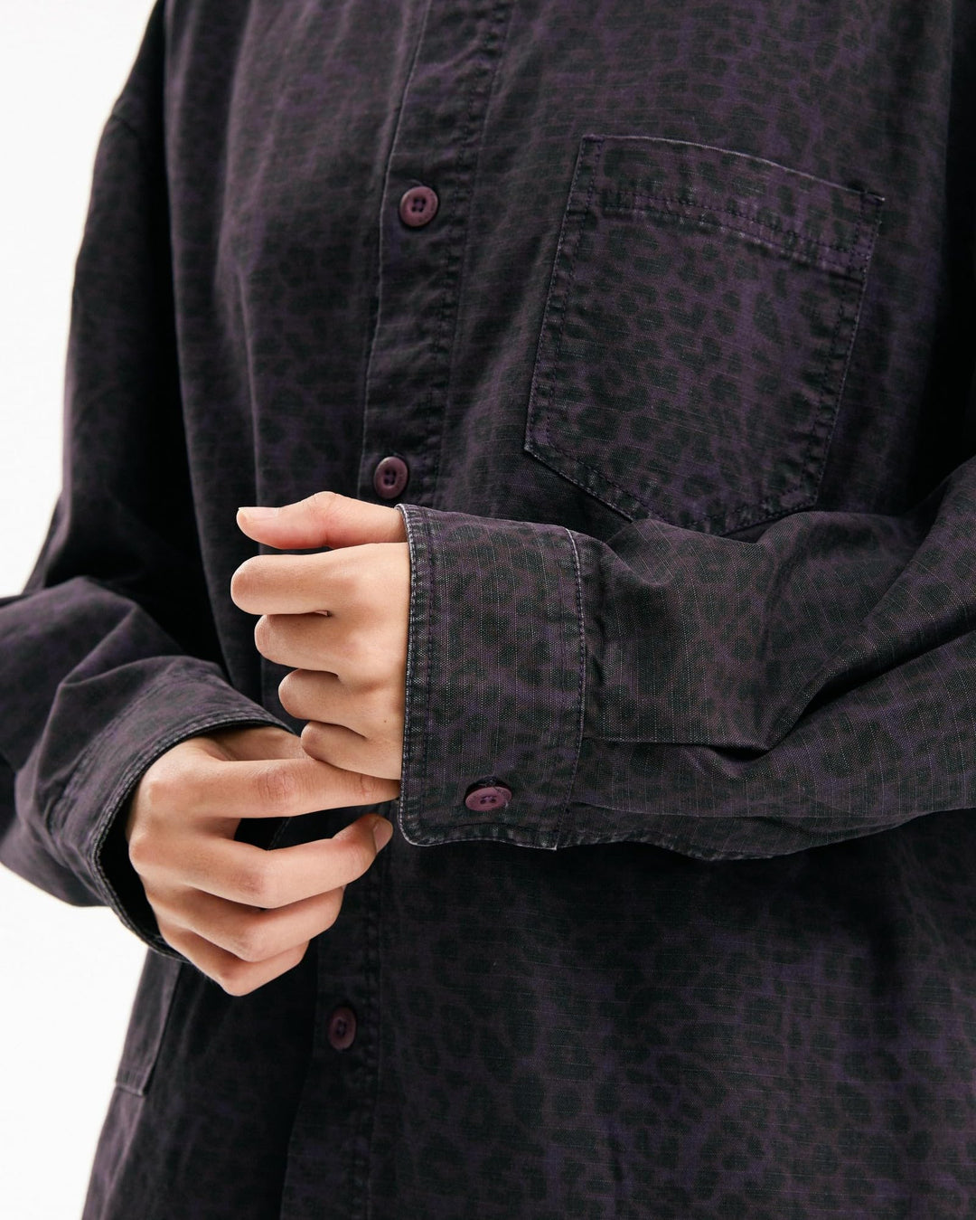 BLACKARMADA Heavyweight Leopard Print Shirt Jacket β Vintage Washed Cotton, Casual Unisex Streetwear