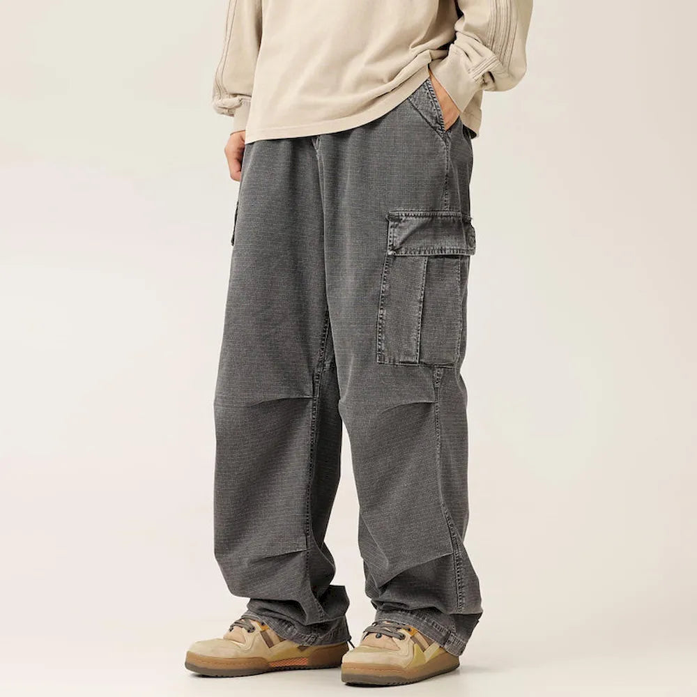 BLACKARMADA Unisex Baggy Cargo Pants β 100% Cotton, Wide Leg Work & Hiking Trousers