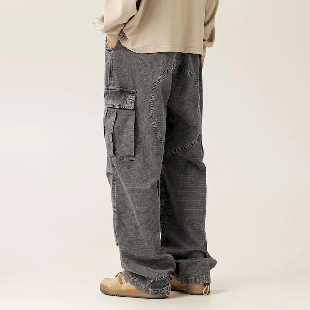 BLACKARMADA Unisex Baggy Cargo Pants β 100% Cotton, Wide Leg Work & Hiking Trousers