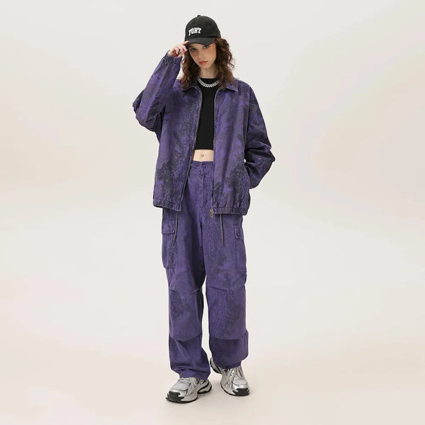 BLACKARMADA Unisex Baggy Cargo Pants – 100% Cotton, Wide Leg Work & Hiking Trousers