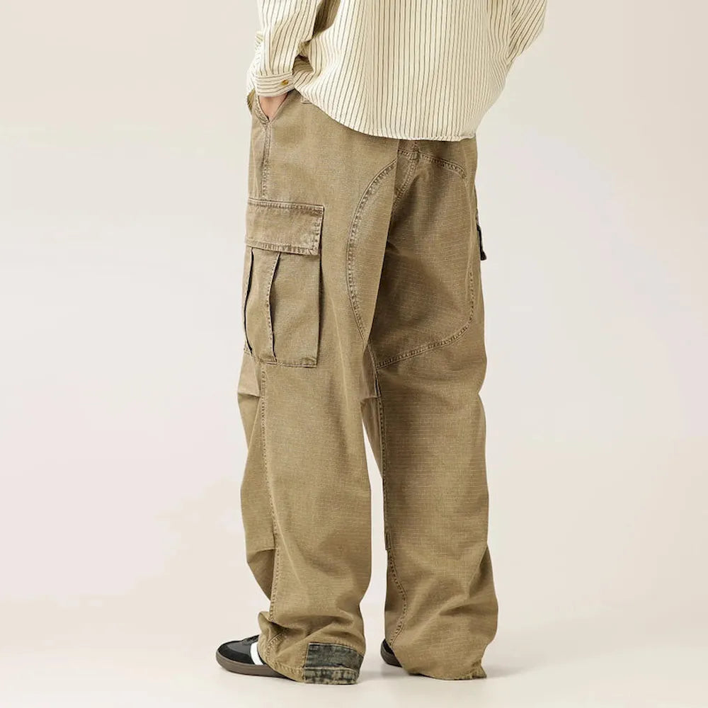 BLACKARMADA Unisex Baggy Cargo Pants β 100% Cotton, Wide Leg Work & Hiking Trousers