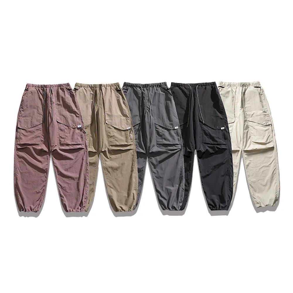 BLACKARMADA Parachute Cargo Pants – Quick Dry, Lightweight Joggers for Men & Women