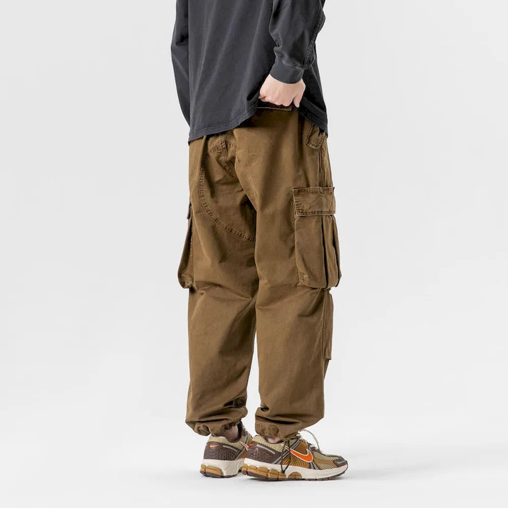 BLACKARMADA Unisex High-Waisted Baggy Cargo Pants - Stretch, Wide Leg, for Men & Women