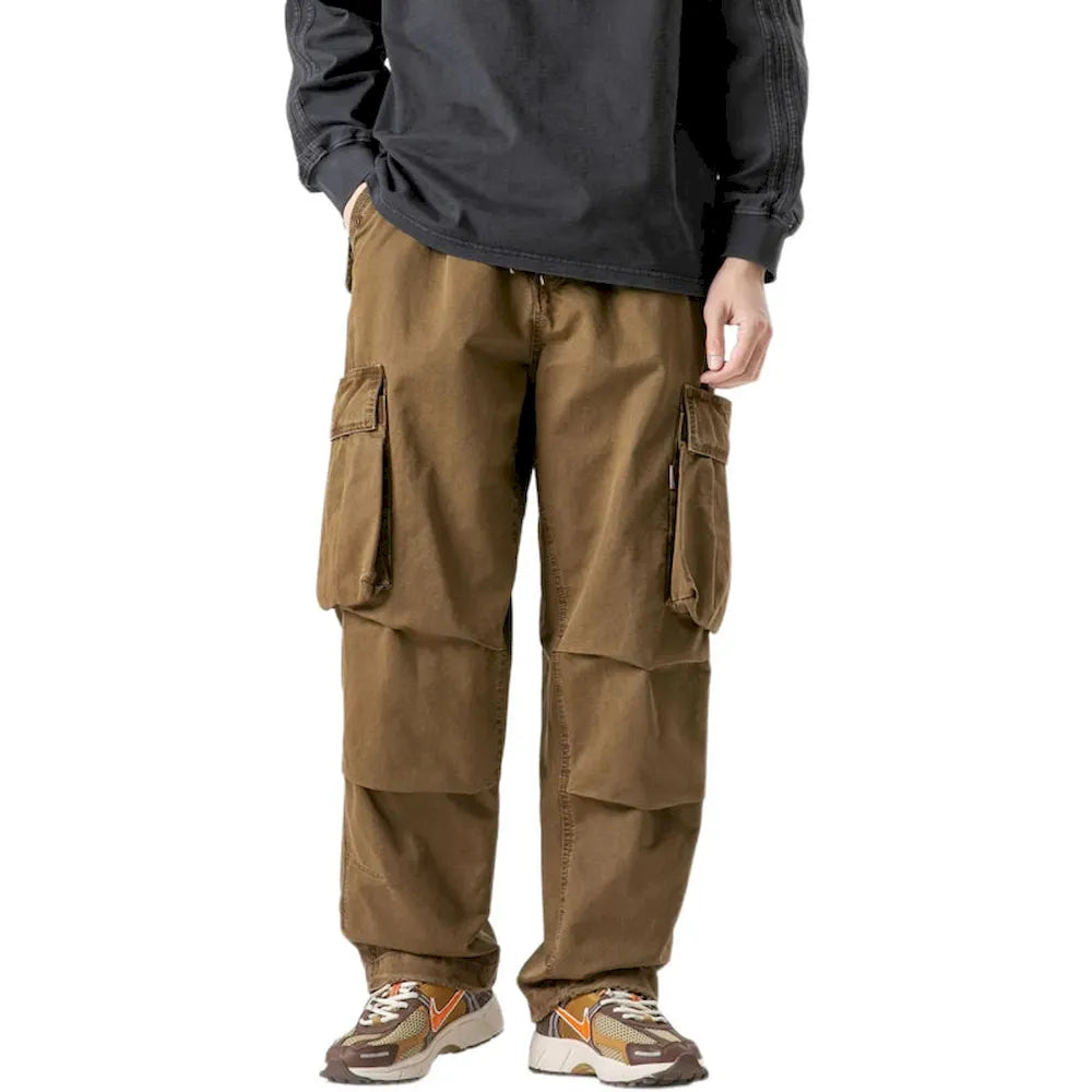 BLACKARMADA Unisex High-Waisted Baggy Cargo Pants - Stretch, Wide Leg, for Men & Women