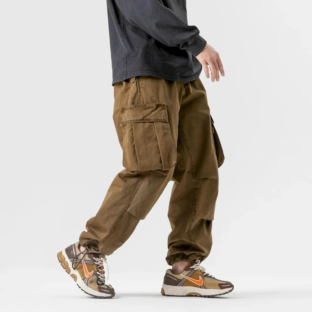 BLACKARMADA Unisex High-Waisted Baggy Cargo Pants - Stretch, Wide Leg, for Men & Women