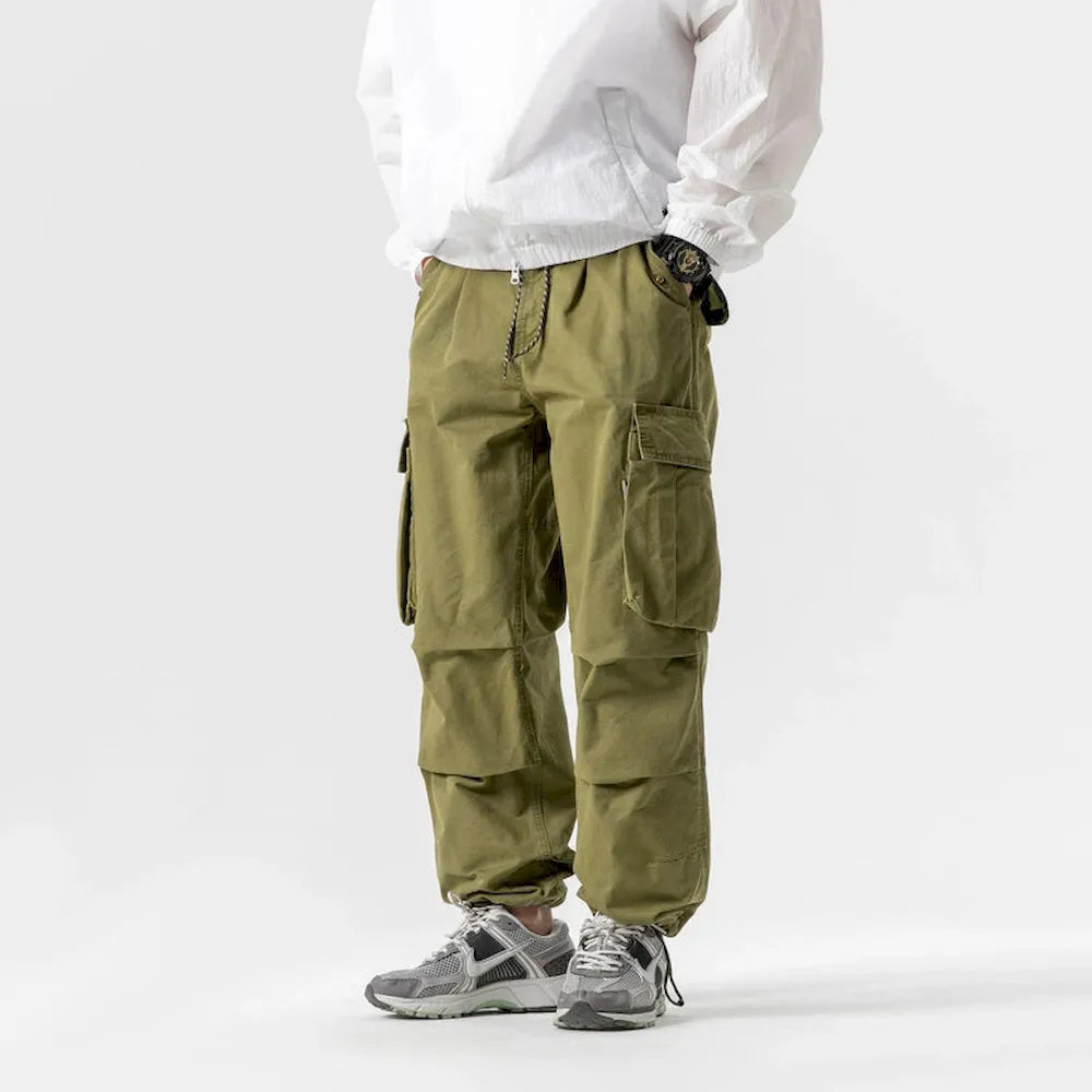 BLACKARMADA Unisex High-Waisted Baggy Cargo Pants - Stretch, Wide Leg, for Men & Women