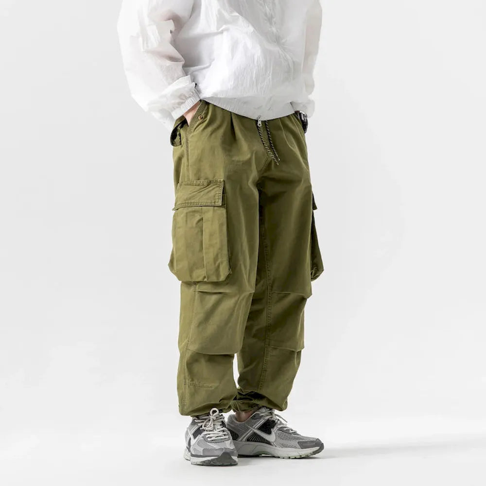 BLACKARMADA Unisex High-Waisted Baggy Cargo Pants - Stretch, Wide Leg, for Men & Women