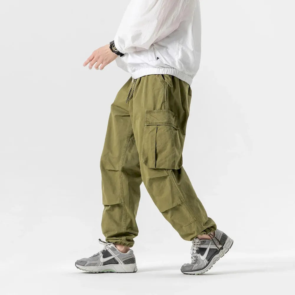 BLACKARMADA Unisex High-Waisted Baggy Cargo Pants - Stretch, Wide Leg, for Men & Women