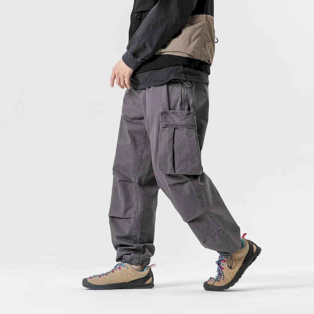 BLACKARMADA Unisex High-Waisted Baggy Cargo Pants - Stretch, Wide Leg, for Men & Women