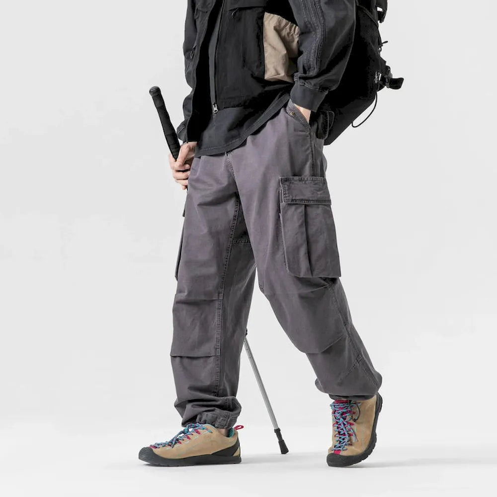 BLACKARMADA Unisex High-Waisted Baggy Cargo Pants - Stretch, Wide Leg, for Men & Women