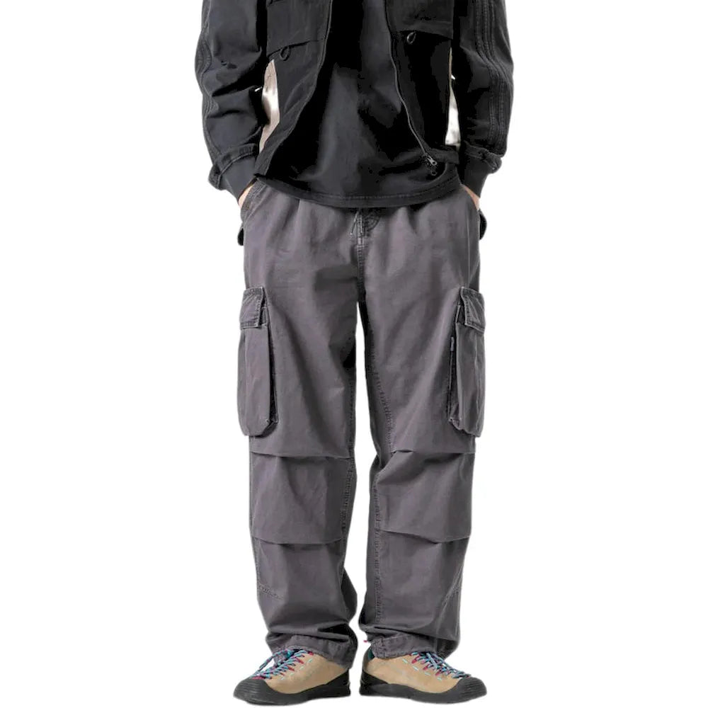 BLACKARMADA Unisex High-Waisted Baggy Cargo Pants - Stretch, Wide Leg, for Men & Women