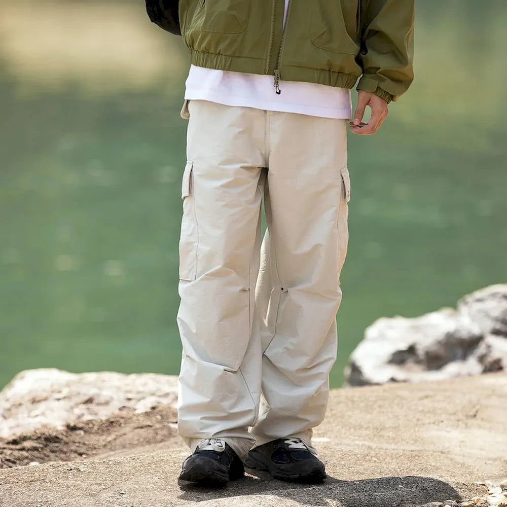 BLACKARMADA Unisex Baggy Parachute Cargo Pants โ Lightweight, Wide Leg Work & Hiking