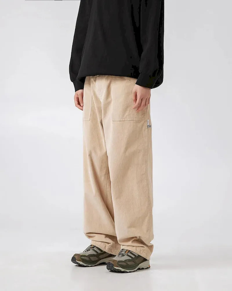 BLACKARMADA Men's Corduroy Work Pants | Retro Washed Relaxed Fit Cotton Spandex