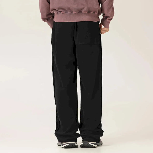 BLACKARMADA Washed Heavyweight Knit Pants - 100% Cotton Baggy Drawstring Sweatpants