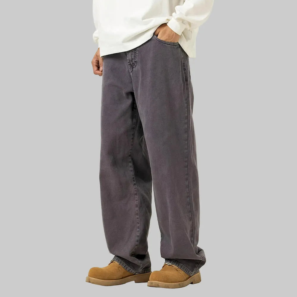 BLACKARMADA Unisex Vintage Washed Heavy Cotton Carpenter Cargo Pants ¨C Baggy Straight-Leg Workwear