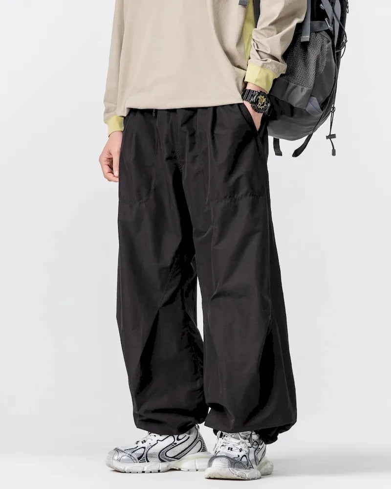 BLACKARMADA Unisex Lightweight Waterproof Baggy Hiking Pants,Parachute Work Pants,Wide Leg Summer Sweatpants,Fishing Trousers