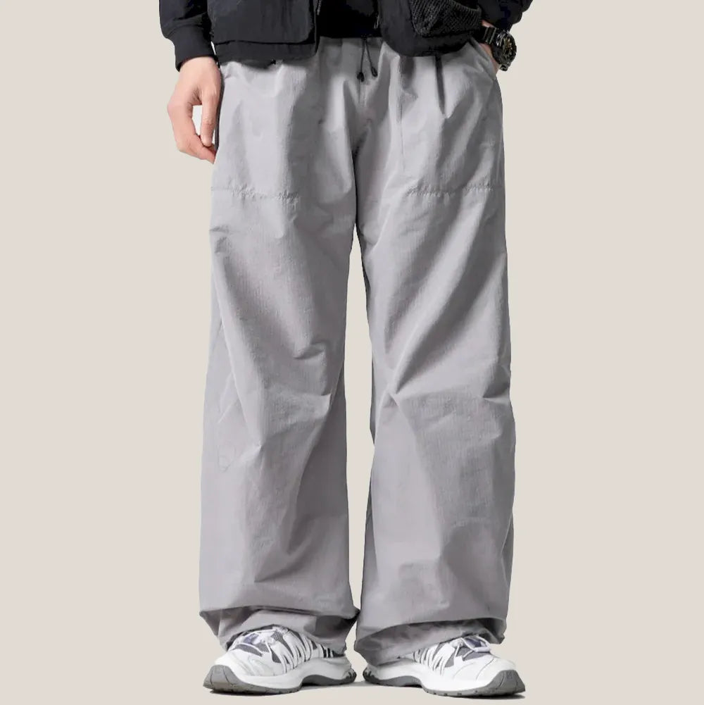 BLACKARMADA Unisex Lightweight Waterproof Baggy Hiking Pants,Parachute Work Pants,Wide Leg Summer Sweatpants,Fishing Trousers