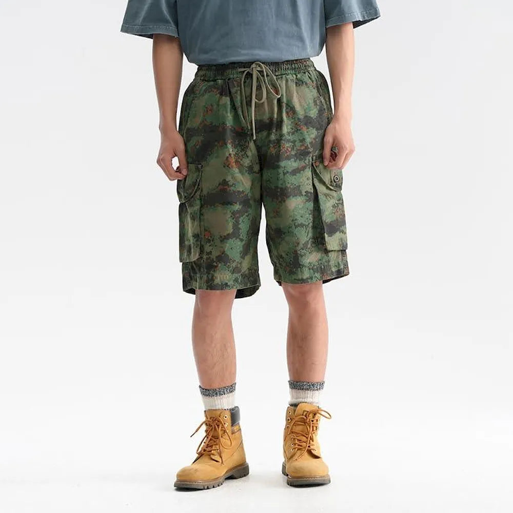 BLACKARMADA Unisex Oversized Camo Cargo Shorts – Streetwear for Men & Women