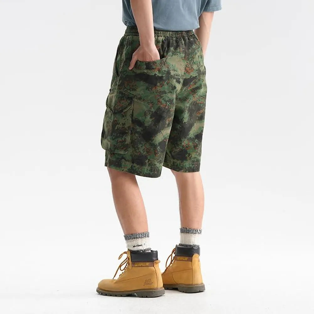 BLACKARMADA Unisex Oversized Camo Cargo Shorts – Streetwear for Men & Women