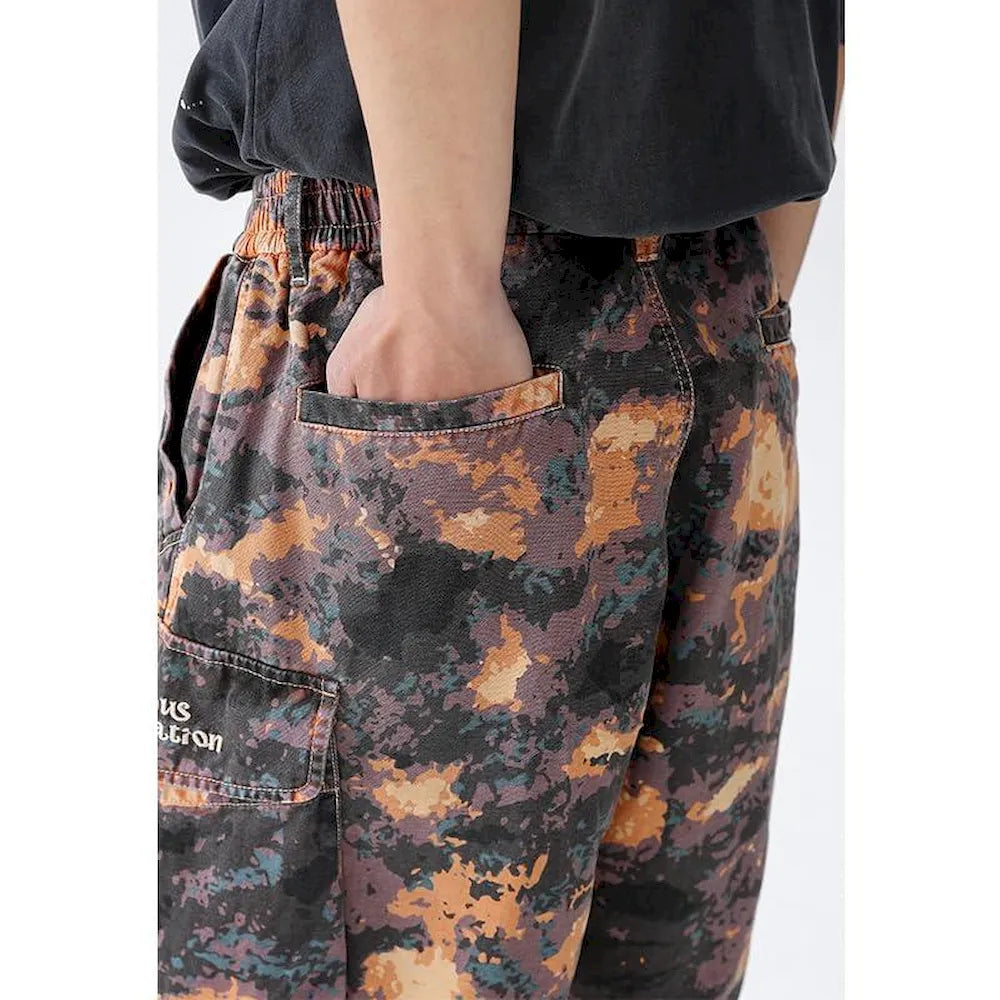 BLACKARMADA Unisex Camo Cargo Oversized Shorts – Multi-Pocket Baggy Outdoor Work Shorts