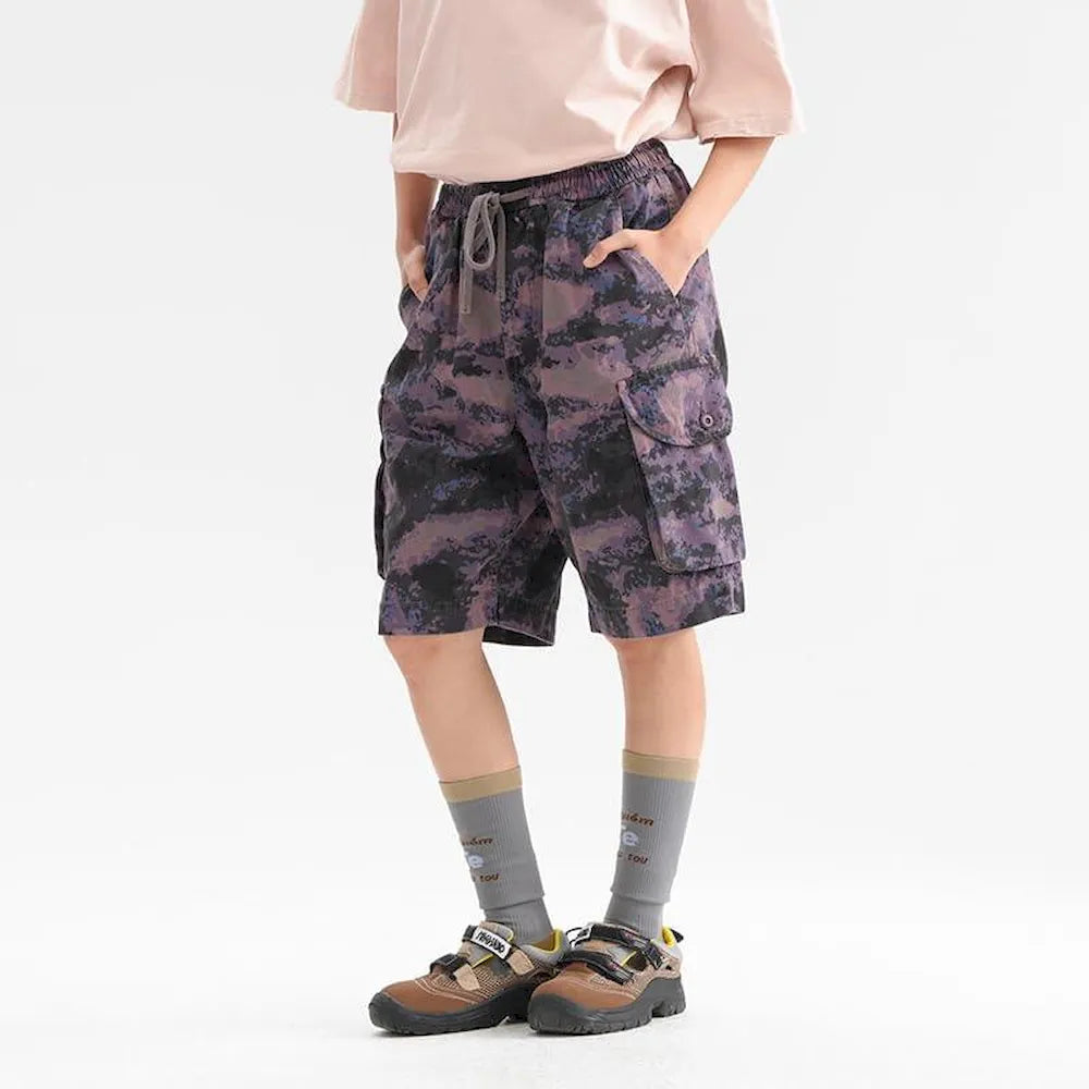BLACKARMADA Unisex Oversized Camo Cargo Shorts – Streetwear for Men & Women