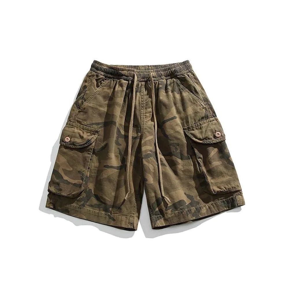 BLACKARMADA Unisex Oversized Camo Cargo Shorts – Streetwear for Men & Women