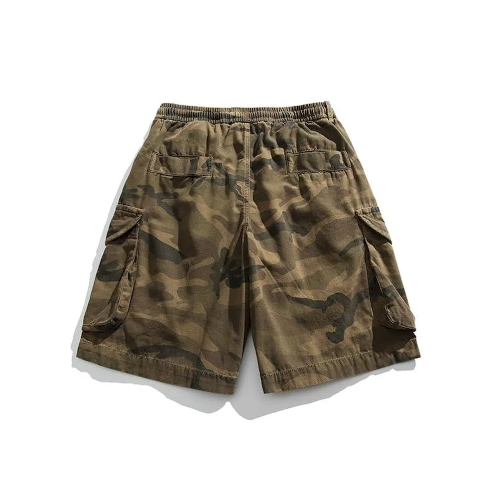 BLACKARMADA Unisex Oversized Camo Cargo Shorts – Streetwear for Men & Women