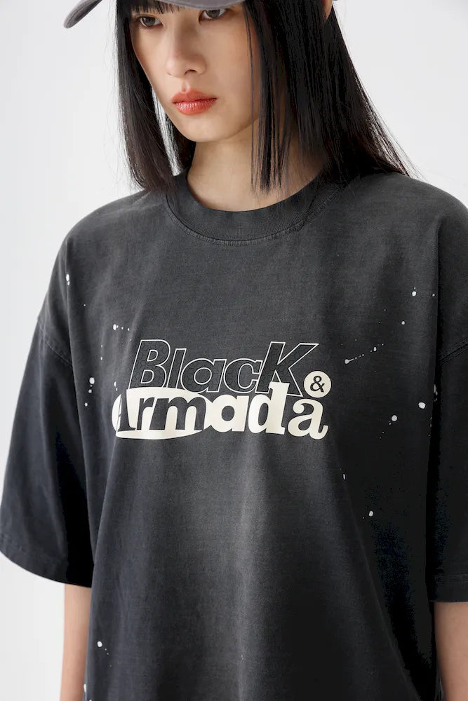 BLACKARMADA Unisex Oversized Cotton Tee - Retro Streetwear Design for Everyday Wear