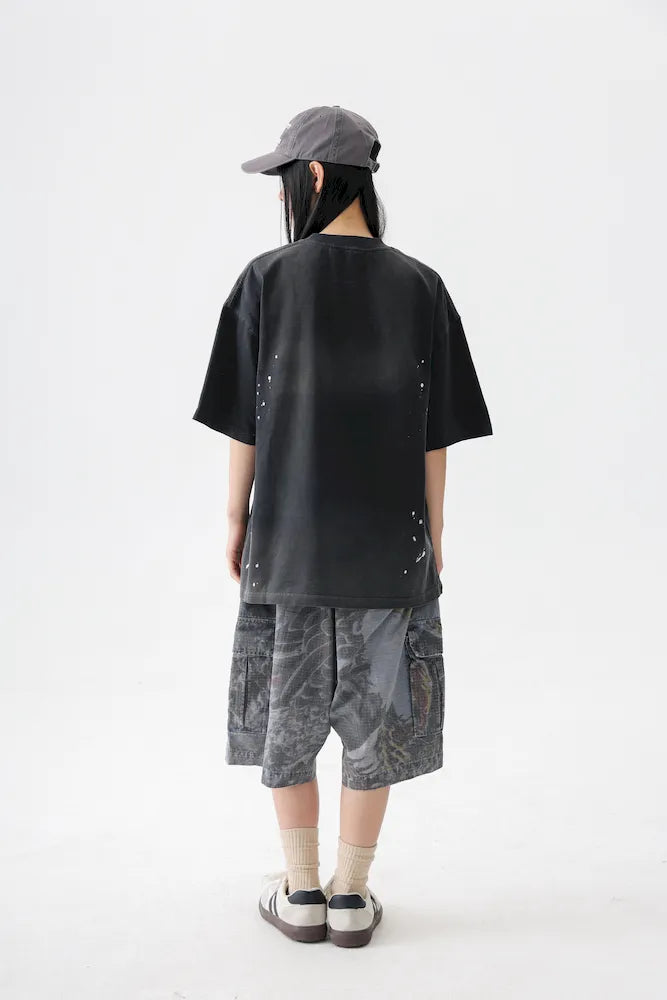BLACKARMADA Unisex Oversized Cotton Tee - Retro Streetwear Design for Everyday Wear
