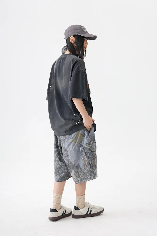 BLACKARMADA Unisex Oversized Cotton Tee - Retro Streetwear Design for Everyday Wear