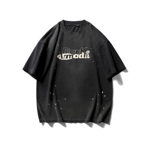 BLACKARMADA Unisex Oversized Cotton Tee - Retro Streetwear Design for Everyday Wear