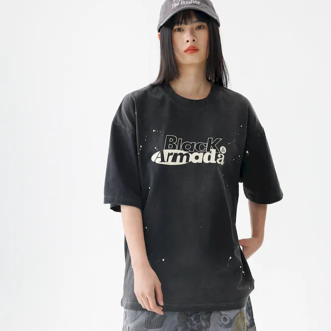 BLACKARMADA Unisex Oversized Cotton Tee - Retro Streetwear Design for Everyday Wear
