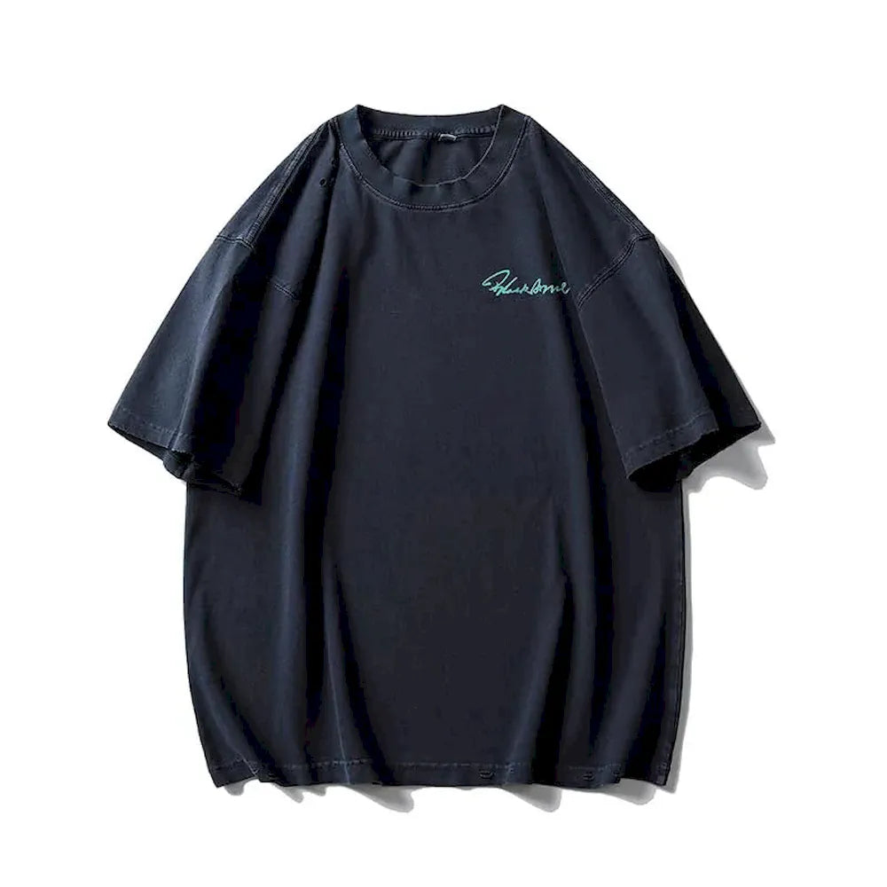 BLACKARMARA Unisex Casual T-Shirt,Bold Contrast Print,Signature Design,Relaxed Fit for Everyday&Summer
